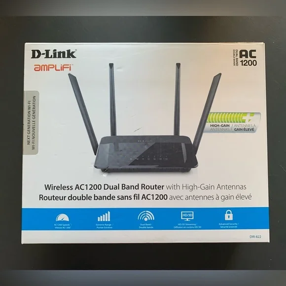 D-Link Wireless AC1200 Dual Band Router DIR-822 - Picture 1 of 3